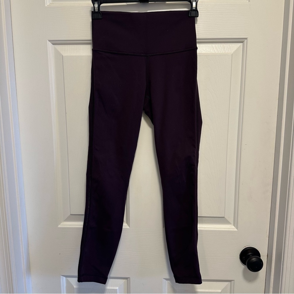 Lululemon Women’s Purple Leggings See Through Mesh Side Yoga Running
